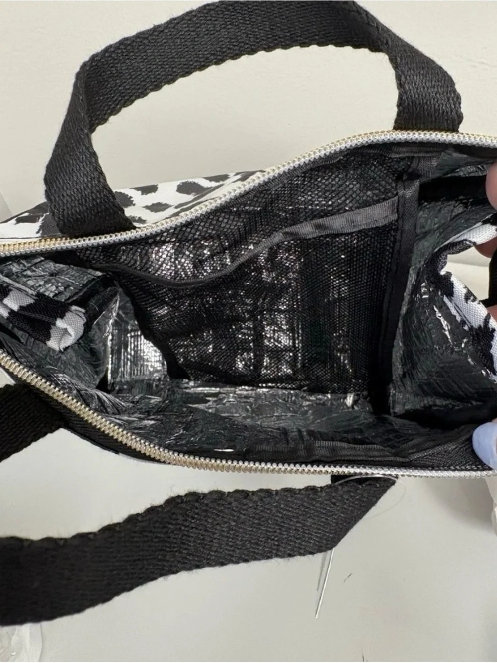 New kate spade New York Black & White Leopard Print Lunch Tote